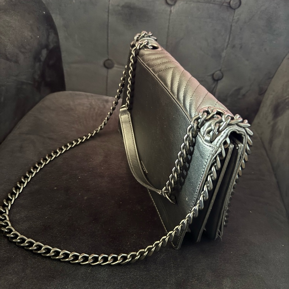Aldo Black Quilted Shoulder Bag with Chain
